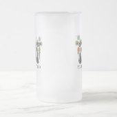 Retro Mid Century Black Atomic Cats MCM Matglas Bierpul (Center)