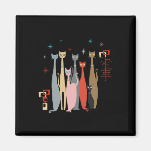 Retro  Mid-Century Cats Modern Look jaren '50 jare Magneet
