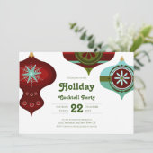 Retro Mid Century Christmas Cocktail Party Kaart (Staand voorkant)