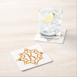 Retro Mid-Century Design gepersonaliseerd Vierkante Kartonnen Onderzetter