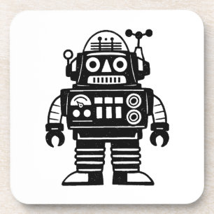 Retro Mid Century Geïnspireerde Robot Bier Onderzetter