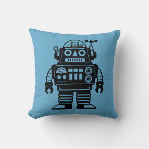 Retro Mid Century Geïnspireerde Robot Kussen