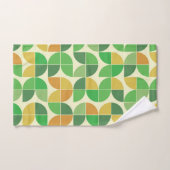 Retro Mid Century Geometric Floral Green Handdoek (Handdoek)