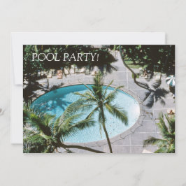 Retro Mid-Century Inspired Pool Party 1950's Theme Kaart
