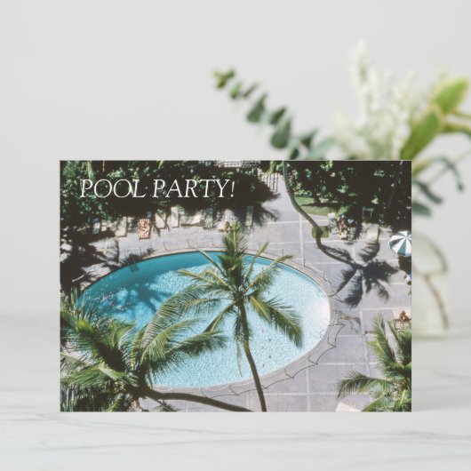 Retro Mid-Century Inspired Pool Party 1950's Theme Kaart (Staand voorkant)