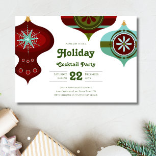 Retro Mid Century Kerst Cocktailparty Kaart