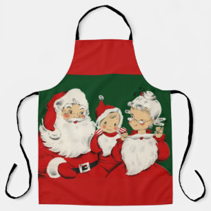 Retro Mid-Century Kerstman Familie – Kitsch Claus Schort