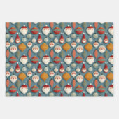 Retro Mid Century Kerstmis Inpakpapier Vel (Voorkant 3)