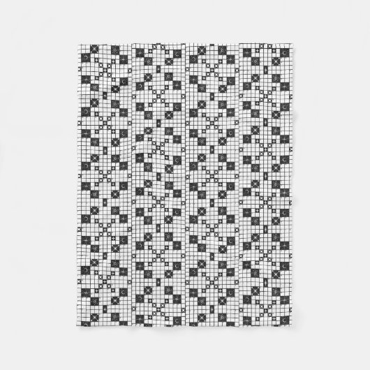 Retro Mid Century kruiswoordpuzzel Fleece Deken (Voorkant)