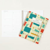 Retro Mid Century Mod Atomic Space Age Blauwgroen  Planner (Display)