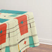 Retro Mid Century Mod Atomic Space Age Blauwgroen  Tafelkleed (Voorbeeld)
