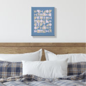 Retro Mid Century Mod Geometric Shapes Blue Canvas Afdruk (Insitu (Slaapkamer))