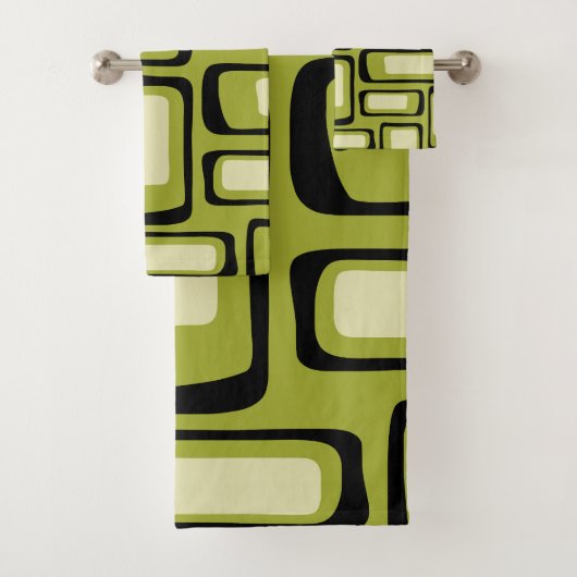 Retro Mid Century Modern Abstract Bad Handdoek (Insitu)