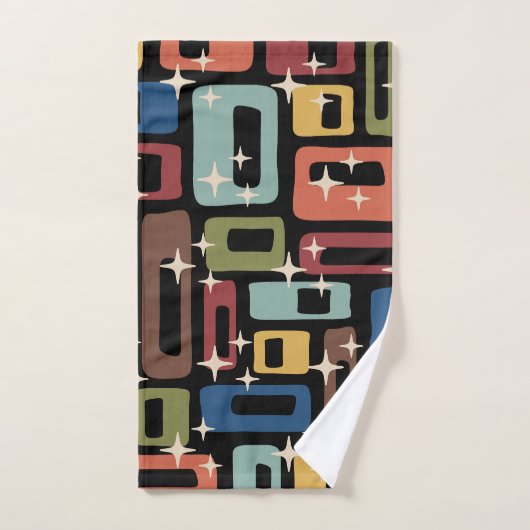 Retro Mid Century Modern Abstract Bad Handdoek (Handdoek)