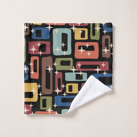 Retro Mid Century Modern Abstract Bad Handdoek (Wasdoekje)