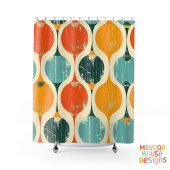 Retro Mid Century Modern Abstract Douchegordijn
