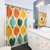 Retro Mid Century Modern Abstract Douchegordijn