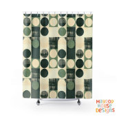 Retro Mid Century Modern Abstract Douchegordijn