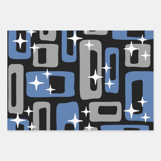 Retro Mid Century Modern Abstract Inpakpapier Vel (Voorkant)