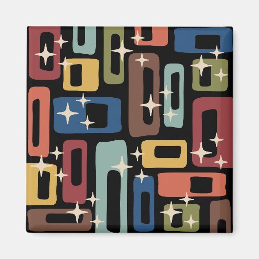 Retro Mid Century Modern Abstract Magneet (Voorkant)