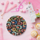 Retro Mid Century Modern Abstract Papieren Bordje (Feest)