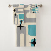 Retro Mid Century Modern Abstract patroon Bad Handdoek (Insitu)