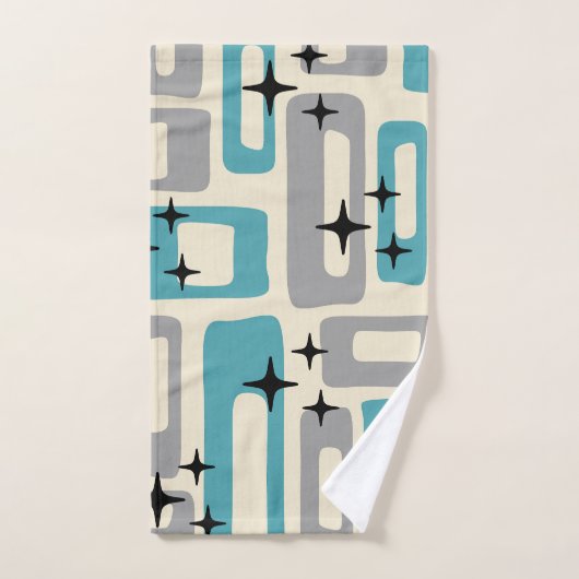 Retro Mid Century Modern Abstract patroon Bad Handdoek (Handdoek)
