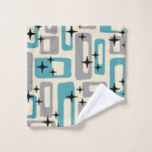 Retro Mid Century Modern Abstract patroon Bad Handdoek (Wasdoekje)