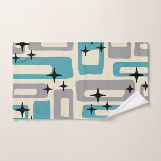 Retro Mid Century Modern Abstract patroon Bad Handdoek (Handdoek)