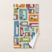 Retro Mid Century Modern Abstract patroon Bad Handdoek (Handdoek)