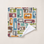 Retro Mid Century Modern Abstract patroon Bad Handdoek (Wasdoekje)