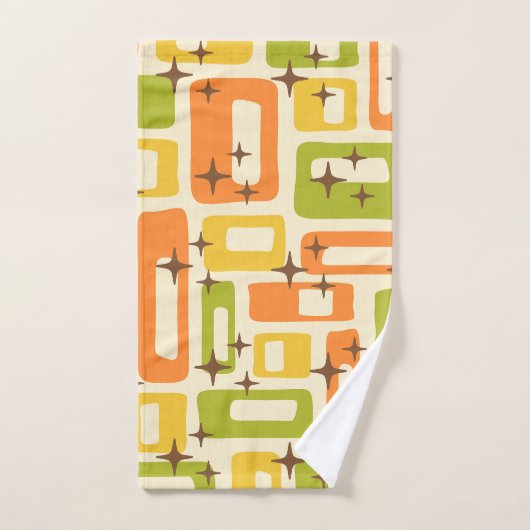 Retro Mid Century Modern Abstract patroon Bad Handdoek (Handdoek)