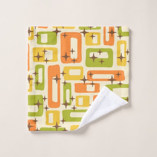Retro Mid Century Modern Abstract patroon Bad Handdoek (Wasdoekje)