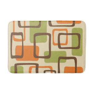 Retro Mid Century Modern Abstract patroon Badmat