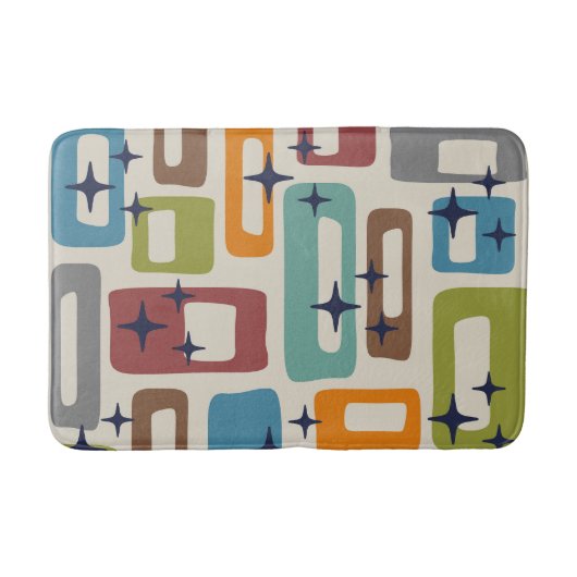 Retro Mid Century Modern Abstract patroon Badmat (Voorkant)