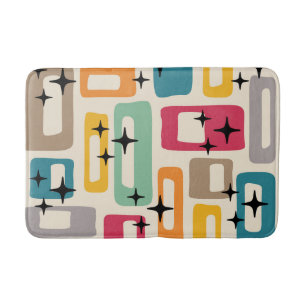 Retro Mid Century Modern Abstract patroon Badmat