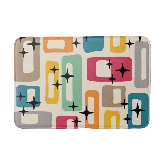 Retro Mid Century Modern Abstract patroon Badmat (Voorkant)