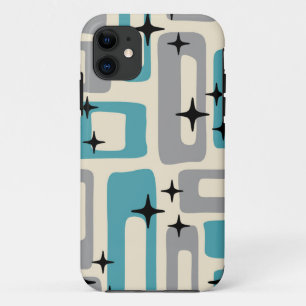 Retro Mid Century Modern Abstract patroon iPhone 11 Hoesje