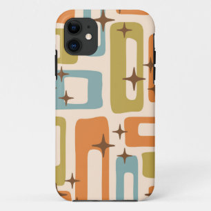 Retro Mid Century Modern Abstract patroon iPhone 11 Hoesje