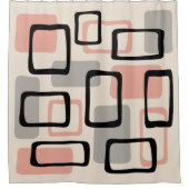 Retro Mid Century Modern Abstract patroon Douchegordijn (Voorkant)