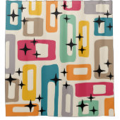 Retro Mid Century Modern Abstract patroon Douchegordijn (Voorkant)