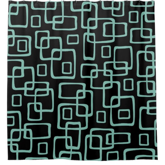 Retro Mid Century Modern Abstract patroon Douchegordijn (Voorkant)