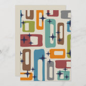Retro Mid Century Modern Abstract patroon Kaart (Voorkant / Achterkant)