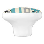 Retro Mid Century Modern Abstract patroon Keramische Knop (Zijkant)