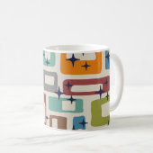 Retro Mid Century Modern Abstract patroon Koffiemok (Voorkant rechts)