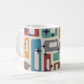 Retro Mid Century Modern Abstract patroon Koffiemok (Voorkant links)