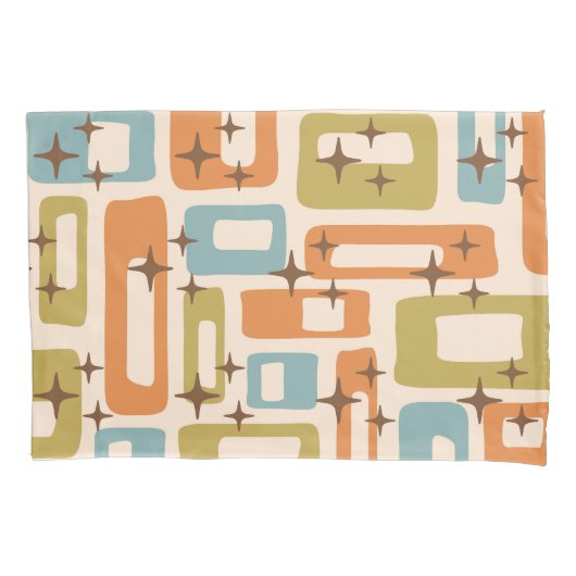 Retro Mid Century Modern Abstract patroon Kussensloop (Voorkant-Links)