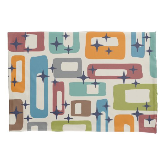 Retro Mid Century Modern Abstract patroon Kussensloop (Voorkant-Links)