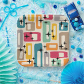 Retro Mid Century Modern Abstract patroon Papieren Bordje (Feest)
