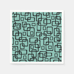 Retro Mid Century Modern Abstract patroon Servet